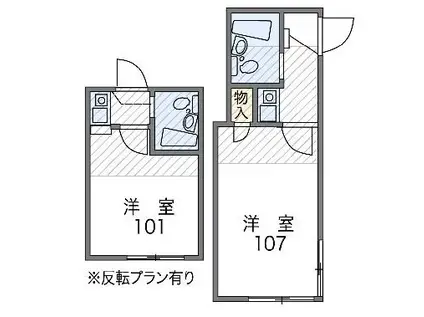 レオパレス八広(1K/2階)の間取り写真