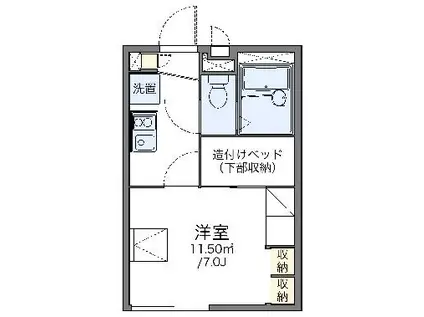 レオパレスオアゾC(1K/1階)の間取り写真