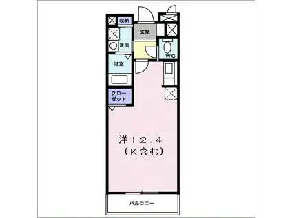 ルートサイドヴィラ(ワンルーム/1階)の間取り写真