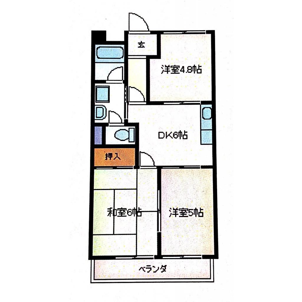 マンションギャラクシー(3DK/3階)の間取り写真