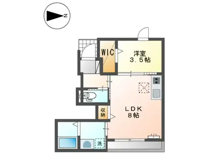 ベリー ヴェルジュ(1LDK/1階)の間取り写真