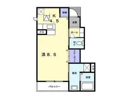 ブリリアント白子Ⅱ(ワンルーム/1階)の間取り写真