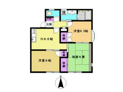 ハウス平塚(3DK/1階)の間取り写真