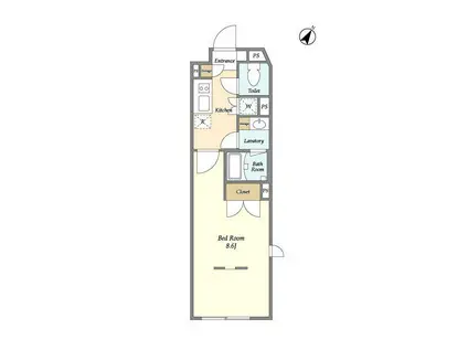 LA PERLA SASAZUKAⅡ(1K/3階)の間取り写真