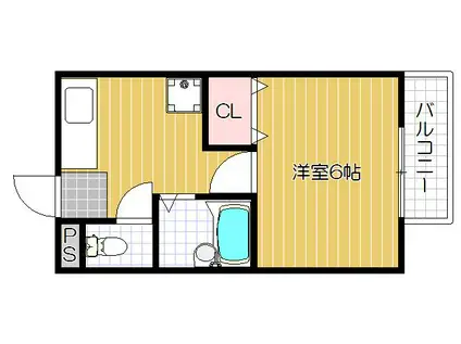 プレミアメゾン東みのお(1K/1階)の間取り写真