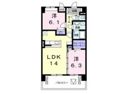 MS25(2LDK/2階)の間取り写真