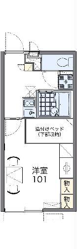 レオパレス下八重田(1K/1階)の間取り写真