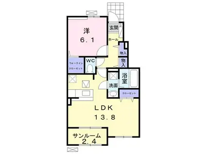 エムツートリアードⅢ(1LDK/1階)の間取り写真