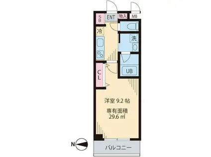 ウェスティング中野坂上(1K/3階)の間取り写真