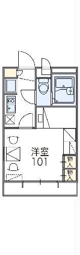 レオパレスMARUKITAⅡ(1K/1階)の間取り写真