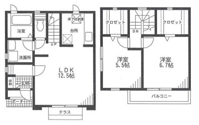 アイリス六番館(2LDK)の間取り写真