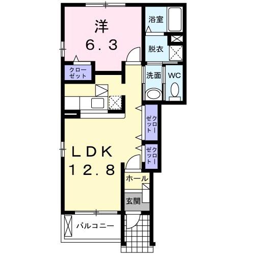 パルテ・カナーレⅢ(1LDK/1階)の間取り写真
