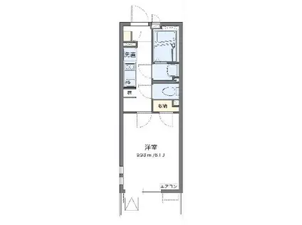 クレイノNISHIKI(1K/4階)の間取り写真