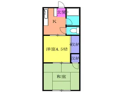コンパーニョ(2K/2階)の間取り写真