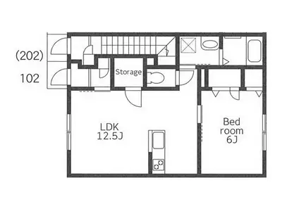 プルームガーデンⅡ(1LDK/1階)の間取り写真