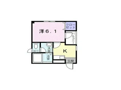 ラフィネ カヤマ Ⅱ(1K/4階)の間取り写真