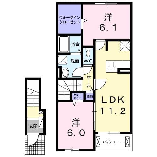 グランツ(2LDK/2階)の間取り写真