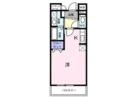 エレガンテフィールドⅠ(1K/2階)の間取り写真