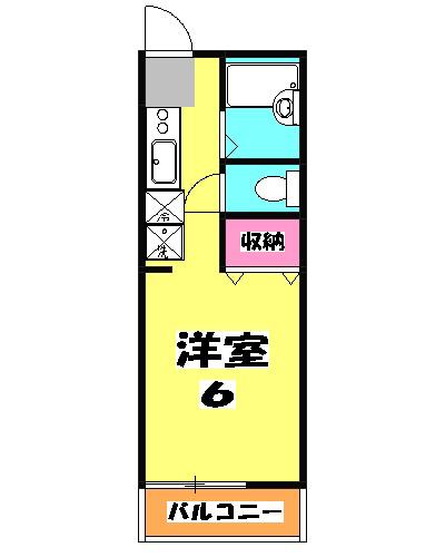 EL PATIO 壱番館(ワンルーム/1階)の間取り写真