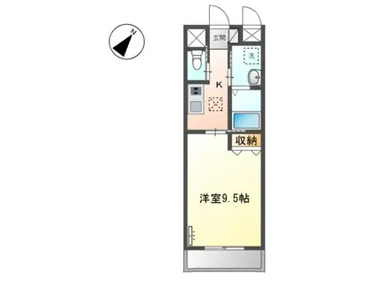 ビスカリア猫洞(1K/1階)の間取り写真