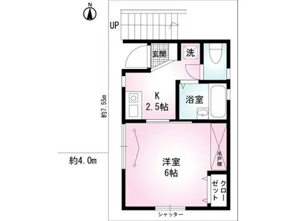 キャトル江古田(1K/1階)の間取り写真