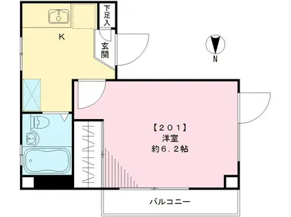 エクセルHOSHI(1K/2階)の間取り写真