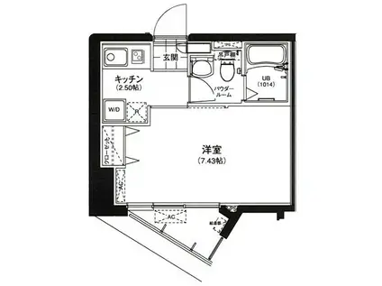 サウンドおしあげ(1K/11階)の間取り写真