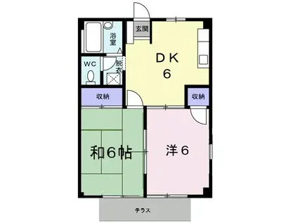 シティハイツ千種2(2DK/1階)の間取り写真