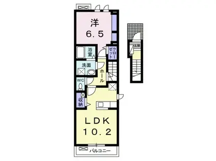 ハーモニー M(1LDK/2階)の間取り写真