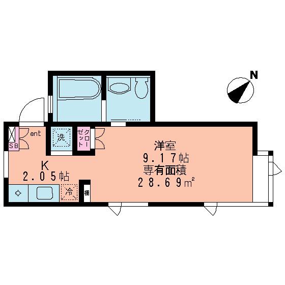 AーFLAT(1K/1階)の間取り写真