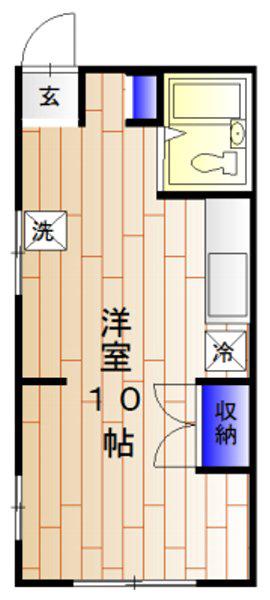 高沢アパート(ワンルーム/1階)の間取り写真