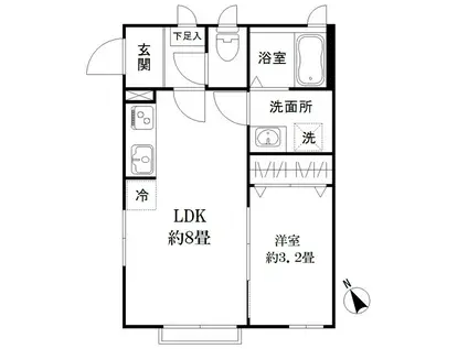 ブライズメゾン鷺宮(1LDK/1階)の間取り写真