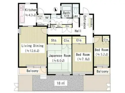 BLESS阿佐ヶ谷 THE SEASON(3LDK/1階)の間取り写真