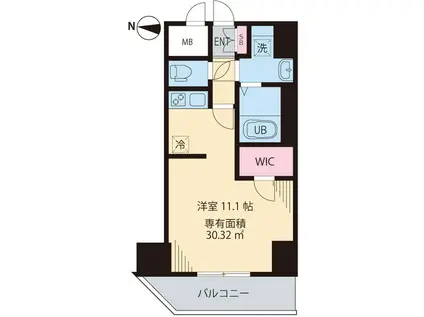 ルアナ亀戸(ワンルーム/3階)の間取り写真