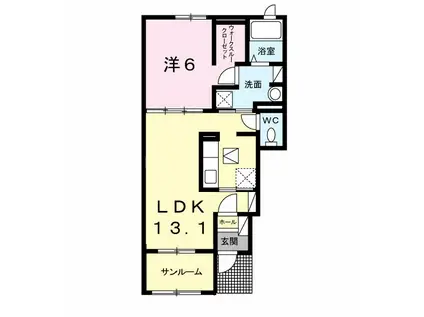 グレイスセレノ(1LDK/1階)の間取り写真