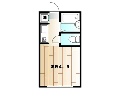 ウエストヒル(ワンルーム/1階)の間取り写真