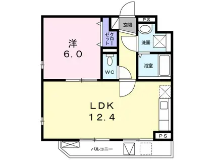 セレニティ南ヶ丘(1LDK/3階)の間取り写真