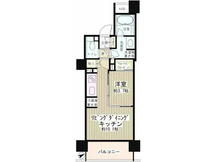 パークホームズ目黒リバーサウスアーバンレ(1LDK/13階)の間取り写真