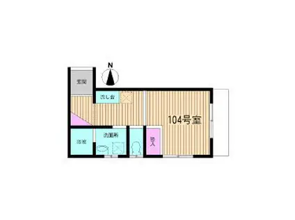 木舎 花の木(ワンルーム/1階)の間取り写真