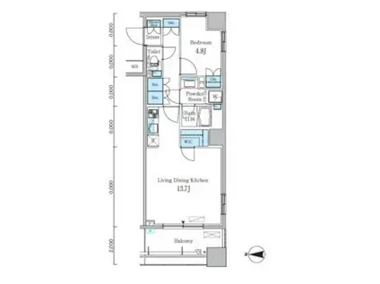 パークキューブ亀戸(1LDK/12階)の間取り写真