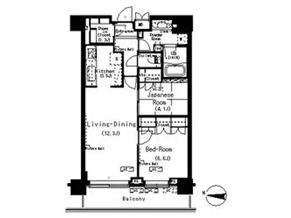 パークアクシス辰巳ステージ(2LDK/10階)の間取り写真