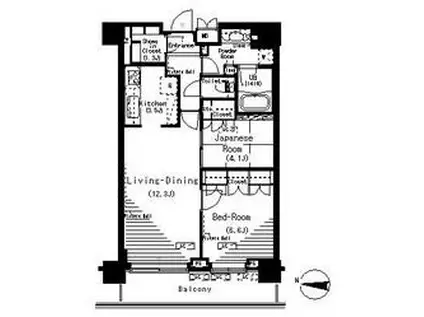パークアクシス辰巳ステージ(2LDK/9階)の間取り写真