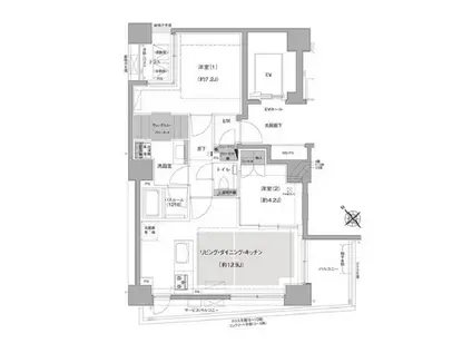 エルスタンザ文京白山(2LDK/7階)の間取り写真