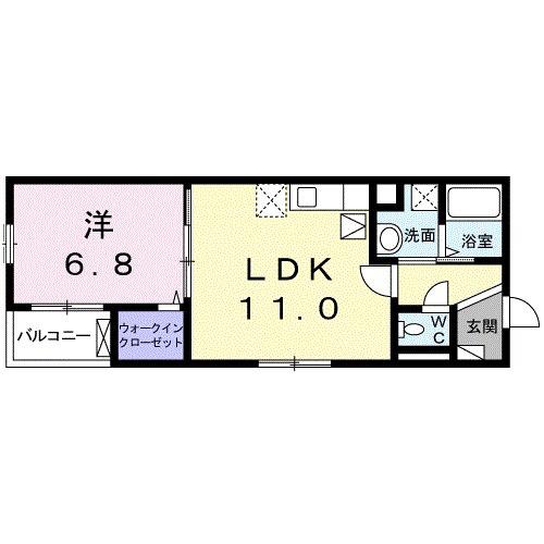 カーサ・アビⅡ(1LDK/1階)の間取り写真