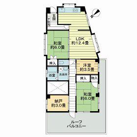 大日野ハイツ(3SLDK/3階)の間取り写真