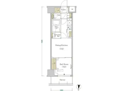 アーバネックス森下Ⅳ(1DK/2階)の間取り写真