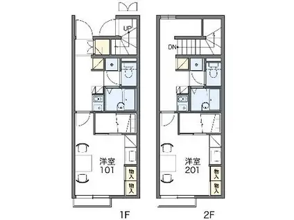 レオパレス大志(1K/1階)の間取り写真