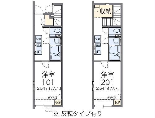 クレイノ塩津(1K/2階)の間取り写真