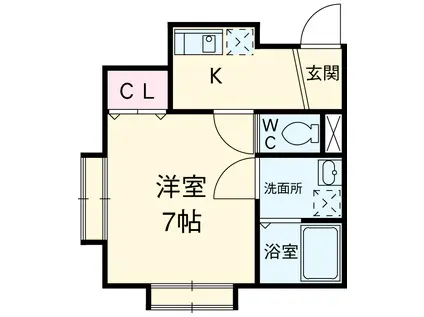 MAISON D AMI S(1K/1階)の間取り写真