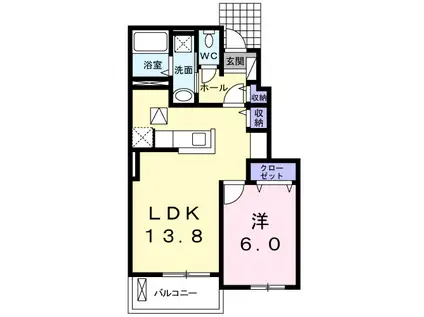 サンリット横井A(1LDK/1階)の間取り写真